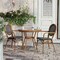 Flash Furniture Lourdes French Bistro 31.5in. Table, Black and White PE Rattan, Glass Top w/2 Stack Chairs SDA-AD641012-80-2002A-BKWH-NAT-GG - alternate 3